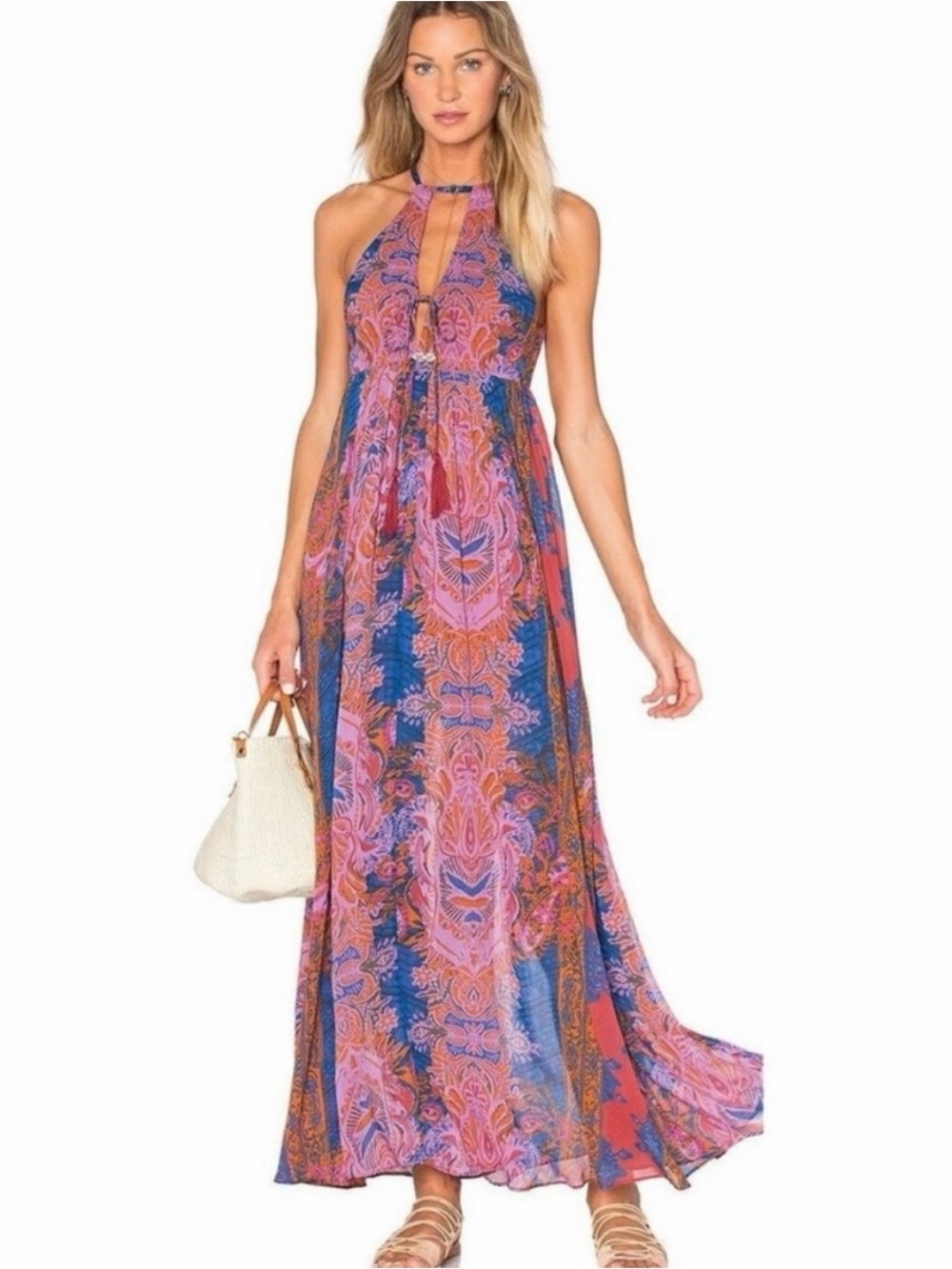 Free People Unattainable Paisley Maxi Dress Size 6